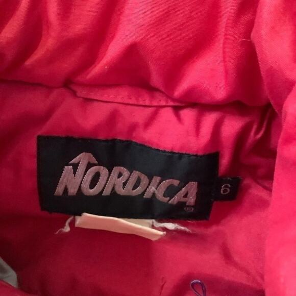 Nordica Size 6 Red Puffy Coat Vintage Winter Warm Snowmobile Snowboard Skiing - Picture 15 of 15